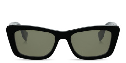 Shop FENDI Lettering Irregular Sunglasses in Black online.