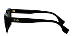 Shop FENDI Lettering Irregular Sunglasses in Black online.