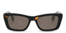 Shop FENDI Lettering Irregular Sunglasses in Dark Havana online.