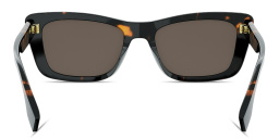 Shop FENDI Lettering Irregular Sunglasses in Dark Havana online.