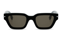 Shop FENDI Selleria Rectangle Sunglasses in Black online.