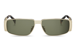 Shop CELINE Metal Triomphe Rectangle Sunglasses in Gold online.