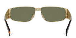 Shop CELINE Metal Triomphe Rectangle Sunglasses in Gold online.