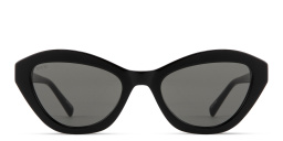 Shop EYE'M Logo Irregular Sunglasses in Black online.