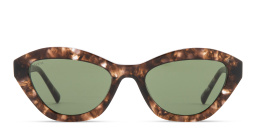 Shop EYE'M Logo Irregular Sunglasses in Havana online.