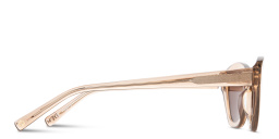 Shop EYE'M Logo Irregular Sunglasses in Transparent Brown online.