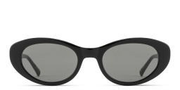 Shop EYE'M Logo Oval Sunglasses in Black online.