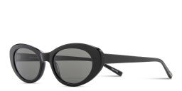 Shop EYE'M Logo Oval Sunglasses in Black online.