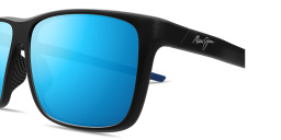 Shop Maui Jim Lehopulu Rectangle Sunglasses in Black online.