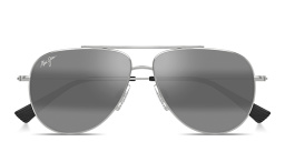 Shop Maui Jim Hau‘oli Pilot Sunglasses in Silver online.
