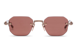 Shop AKONI Juno-One Unisex Rimless Irregular Sunglasses in Gold online.