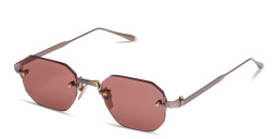 Shop AKONI Juno-One Unisex Rimless Irregular Sunglasses in Gold online.