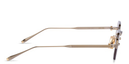 Shop AKONI Juno-One Unisex Rimless Irregular Sunglasses in Gold online.