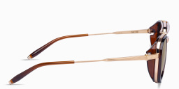 Shop AKONI Spitzer Unisex Aviator Sunglasses in Gold online.