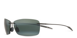 Shop Maui Jim Lighthouse Rimless Rectangle Sunglasses in Grey online.