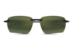 Maui Jim Pi’o Unisex Wide Rimless Irregular Sunglasses in Black – Product Photo 1