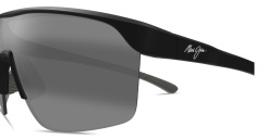 Shop Maui Jim Pāluna Unisex Half-Rim Wide Mask Sunglasses in Black online.