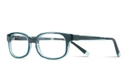 Shop SPIN ON8 Kids Rectangle Eyeglasses in Transparent Green online.