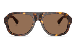 Shop BURBERRY Logo Signature Pilot Sunglasses in Havana online.