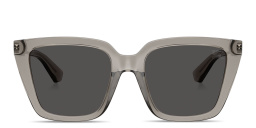 Shop BURBERRY Engraved Logo Square Sunglasses in Transparent Grey online.
