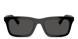 تسوق نظارات شمسية مستطيلة بتوقيع العلامة بربري بلون أسود أونلاين.