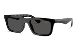 تسوق نظارات شمسية مستطيلة بتوقيع العلامة بربري بلون أسود أونلاين.