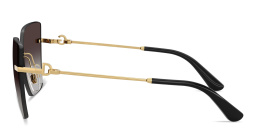 Shop Dolce & Gabbana DG Rimless Cat-Eye Sunglasses in Gold online.