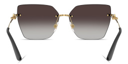 Shop Dolce & Gabbana DG Rimless Cat-Eye Sunglasses in Gold online.