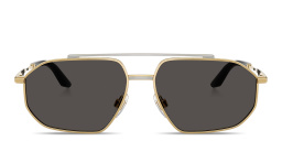 Shop Dolce & Gabbana Engraved Logo Pilot Sunglasses in Gold & Silver online.
