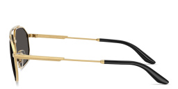 Shop Dolce & Gabbana Engraved Logo Pilot Sunglasses in Gold & Silver online.