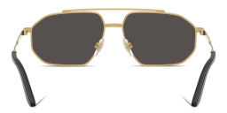 Shop Dolce & Gabbana Engraved Logo Pilot Sunglasses in Gold & Silver online.
