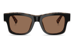 Shop Dolce & Gabbana Logo Signature Square Sunglasses in Black On Red Havana online.