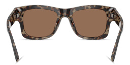 Shop Dolce & Gabbana Logo Signature Square Sunglasses in Black On Red Havana online.