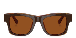 Shop Dolce & Gabbana Logo Signature Square Sunglasses in Brown online.