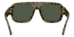 Shop Dolce & Gabbana Logo Signature Square Sunglasses in Black On Yellow Havana online.