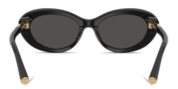 Dolce & Gabbana Engraved Logo Oval Sunglasses in Black – Product Photo 4