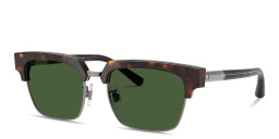 Shop Dolce & Gabbana Engraved Logo Square Sunglasses in Havana online.