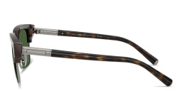 Shop Dolce & Gabbana Engraved Logo Square Sunglasses in Havana online.