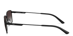 Shop Emporio Armani Eagle Logo Rectangle Sunglasses in Matte Black online.