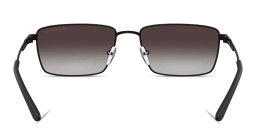 Shop Emporio Armani Eagle Logo Rectangle Sunglasses in Matte Black online.