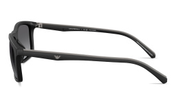 Shop Emporio Armani Eagle Logo Pillow Sunglasses in Matte Black online.