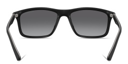 Shop Emporio Armani Eagle Logo Pillow Sunglasses in Matte Black online.