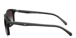 Shop Emporio Armani Eagle Logo Pillow Sunglasses in Matte Black online.