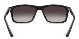 Shop Emporio Armani Eagle Logo Pillow Sunglasses in Matte Black online.