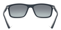 Shop Emporio Armani Eagle Logo Pillow Sunglasses in Matte Blue online.