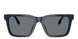 Shop Emporio Armani Logo Signature Square Sunglasses in Blue online.