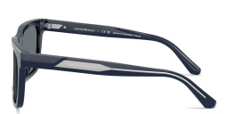 Shop Emporio Armani Logo Signature Square Sunglasses in Blue online.