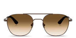 Shop GIORGIO ARMANI Logo Signature Square Sunglasses in Copper online.
