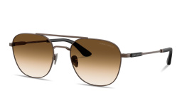 Shop GIORGIO ARMANI Logo Signature Square Sunglasses in Copper online.