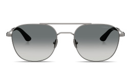 Shop GIORGIO ARMANI Logo Signature Square Sunglasses in Matte Gunmetal online.